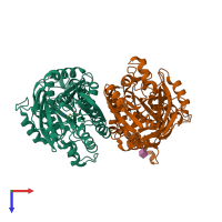 PDB entry 4ms3 coloured by chain, top view.