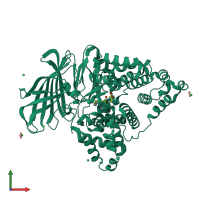 PDB entry 4ms6 coloured by chain, front view.