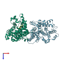 PDB entry 4mse coloured by chain, top view.