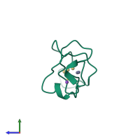 PDB entry 4mt2 coloured by chain, side view.