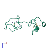 PDB entry 4mt2 coloured by chain, top view.