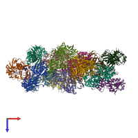 PDB entry 4mvj coloured by chain, top view.