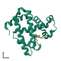 PDB entry 4mxl coloured by chain, front view.