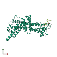PDB entry 4mxp coloured by chain, front view.