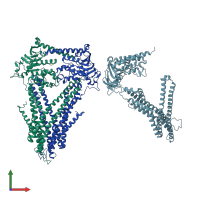 PDB entry 4myc coloured by chain, front view.