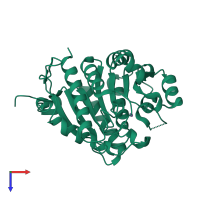 PDB entry 4myf coloured by chain, top view.