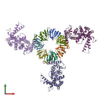 PDB entry 4n0a coloured by chain, front view.