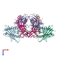 PDB entry 4n0c coloured by chain, top view.
