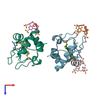 PDB entry 4n0k coloured by chain, top view.