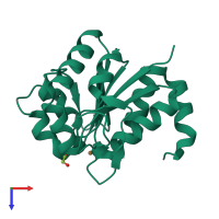 PDB entry 4n0m coloured by chain, top view.