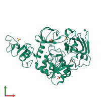PDB entry 4n0n coloured by chain, front view.
