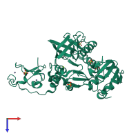 PDB entry 4n0n coloured by chain, top view.