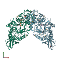 PDB entry 4n0r coloured by chain, front view.