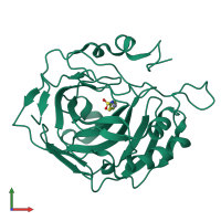 PDB entry 4n0x coloured by chain, front view.