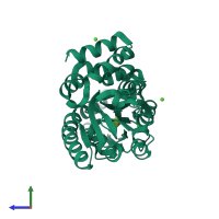 PDB entry 4n17 coloured by chain, side view.