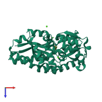PDB entry 4n17 coloured by chain, top view.