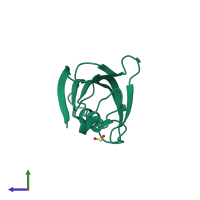 PDB entry 4n19 coloured by chain, side view.