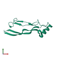 PDB entry 4n1d coloured by chain, front view.