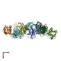 PDB entry 4n1e coloured by chain, top view.