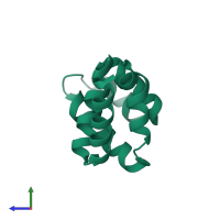 PDB entry 4n1l coloured by chain, side view.