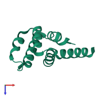 PDB entry 4n1l coloured by chain, top view.