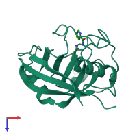 PDB entry 4n1p coloured by chain, top view.