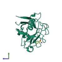 PDB entry 4n1r coloured by chain, side view.
