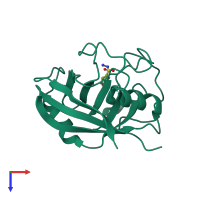 PDB entry 4n1r coloured by chain, top view.