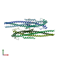 PDB entry 4n21 coloured by chain, front view.