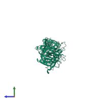 PDB entry 4n22 coloured by chain, side view.