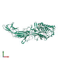 PDB entry 4n24 coloured by chain, front view.