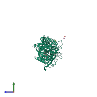 PDB entry 4n24 coloured by chain, side view.