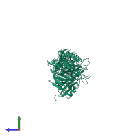 PDB entry 4n2c coloured by chain, side view.