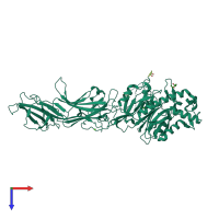PDB entry 4n2d coloured by chain, top view.