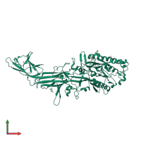 PDB entry 4n2e coloured by chain, front view.