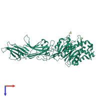 PDB entry 4n2h coloured by chain, top view.