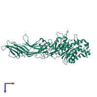 PDB entry 4n2l coloured by chain, top view.
