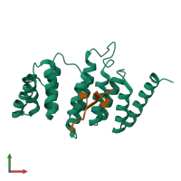 PDB entry 4n2s coloured by chain, front view.