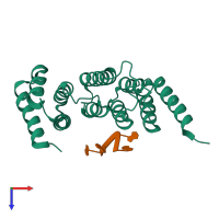 PDB entry 4n2s coloured by chain, top view.