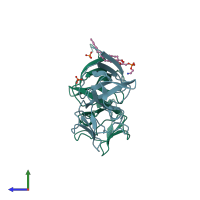 PDB entry 4n31 coloured by chain, side view.