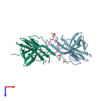 PDB entry 4n31 coloured by chain, top view.