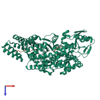 PDB entry 4n39 coloured by chain, top view.