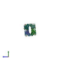 PDB entry 4n3e coloured by chain, side view.