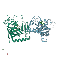 PDB entry 4n3r coloured by chain, front view.