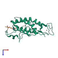 PDB entry 4n3w coloured by chain, top view.