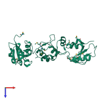 PDB entry 4n40 coloured by chain, top view.