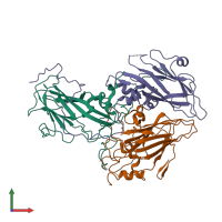 PDB entry 4n43 coloured by chain, front view.