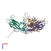 PDB entry 4n43 coloured by chain, top view.