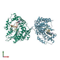 PDB entry 4n48 coloured by chain, front view.