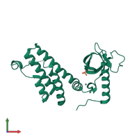 PDB entry 4n4g coloured by chain, front view.